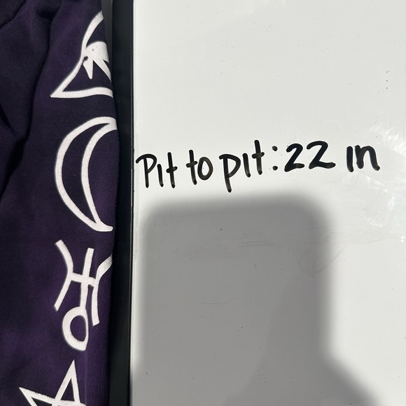 Midnight Hour Tunic Size Medium Purple Black Tie Dye Hoodie Witchy Goth - Picture 8 of 8